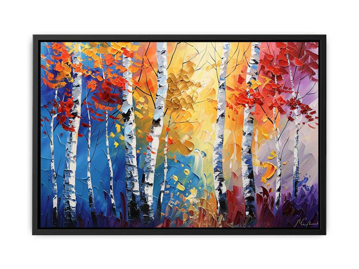 Birch Trees Painting  Canvas Print