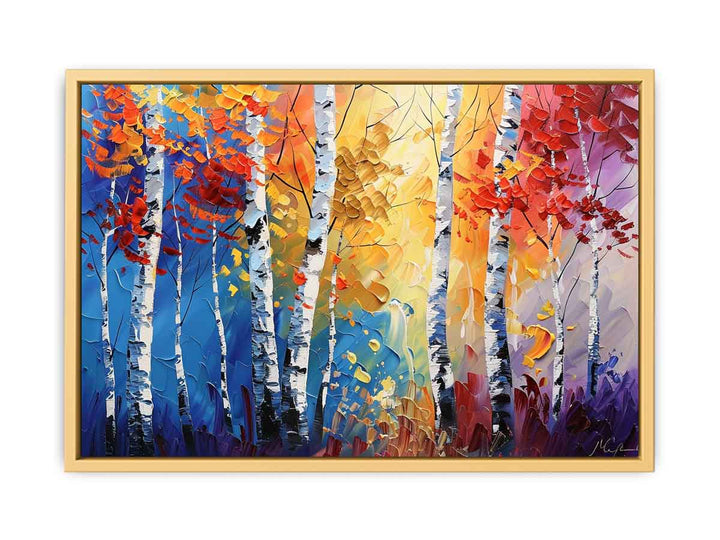Birch Trees Painting  Streched canvas