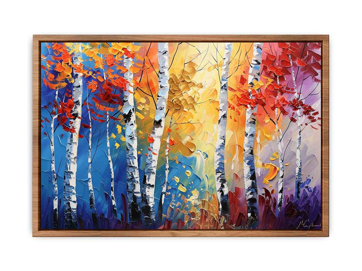 Birch Trees Painting Poster