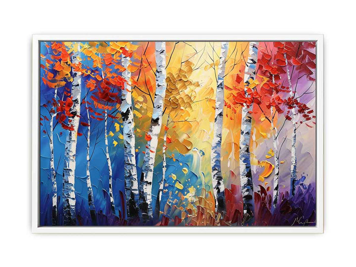 Birch Trees Painting Framed Print