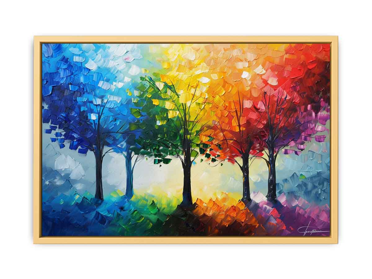 Colorfull Trees Painting  Streched canvas