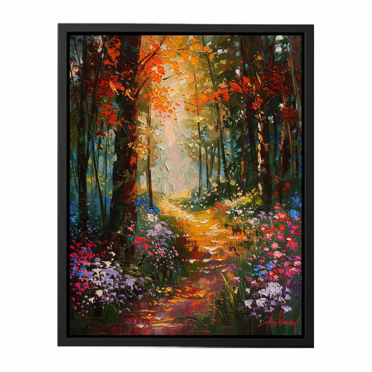 Floral   Forest Painting  Canvas Print