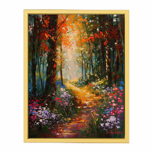 Floral   Forest Painting  Streched canvas