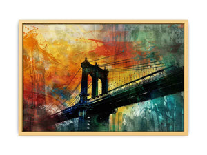 City Bridge Abstract Art  Streched canvas