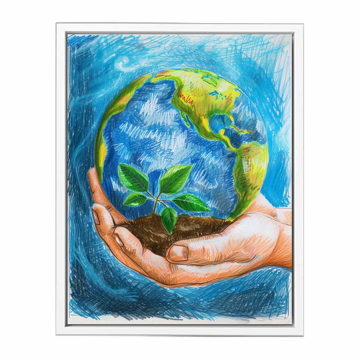 Save Earth Painting  Framed Print