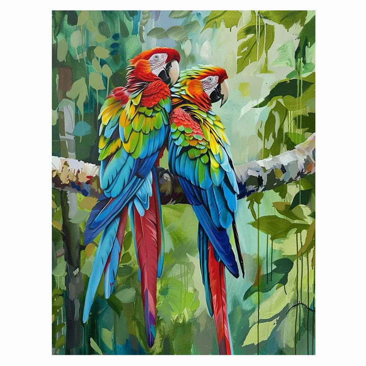 Parot Love Birds  Art Print