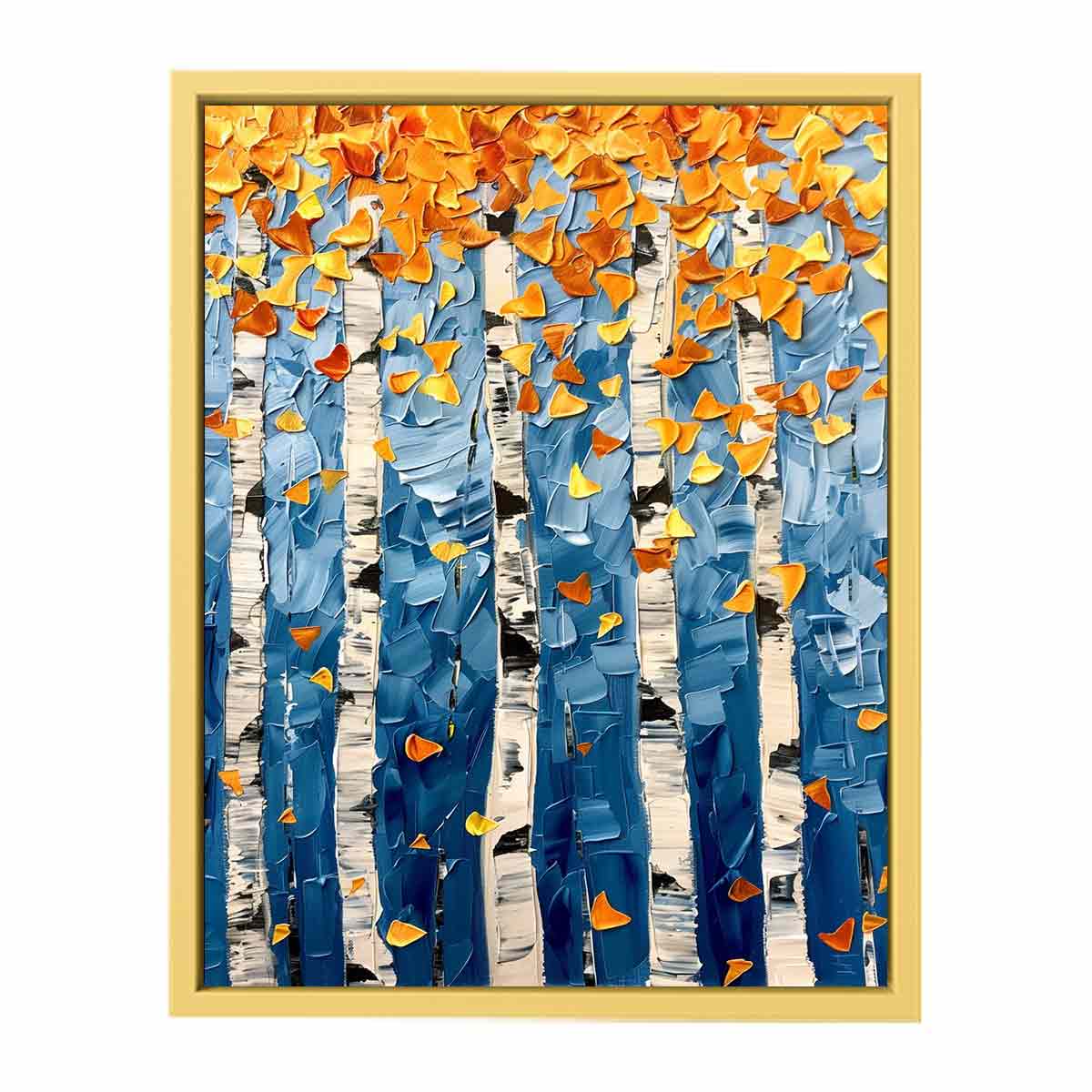Birch Tree Colorfull leafs  Streched canvas