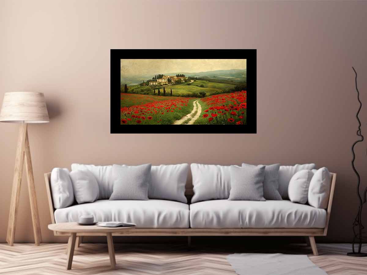 Beautiful Field Of Poppies  Painting