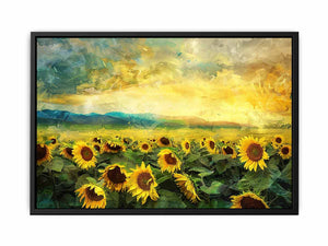 Sunflower Field Oil Painting  Canvas Print