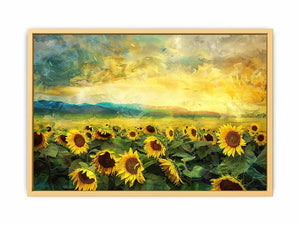 Sunflower Field Oil Painting  Streched canvas