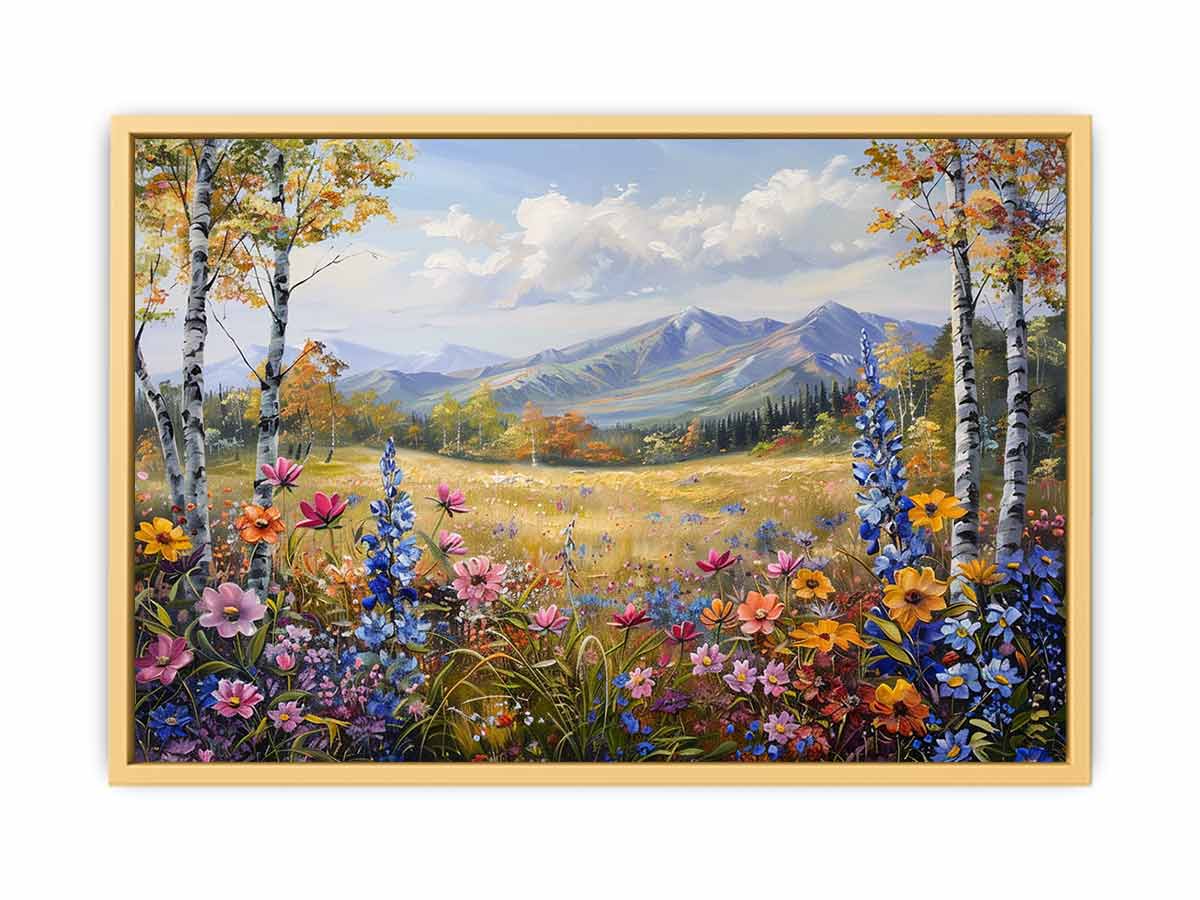 Flowers Landscape  Streched canvas
