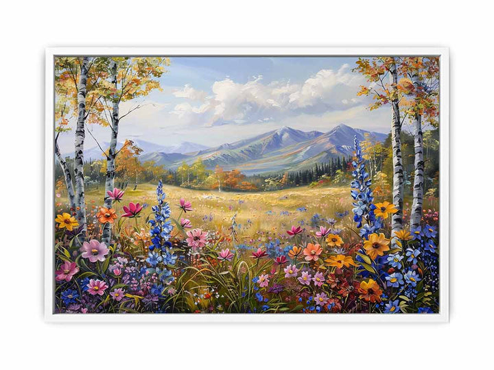 Flowers Landscape Framed Print