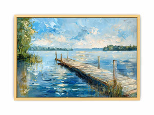 Lake Dockscape Art  Streched canvas