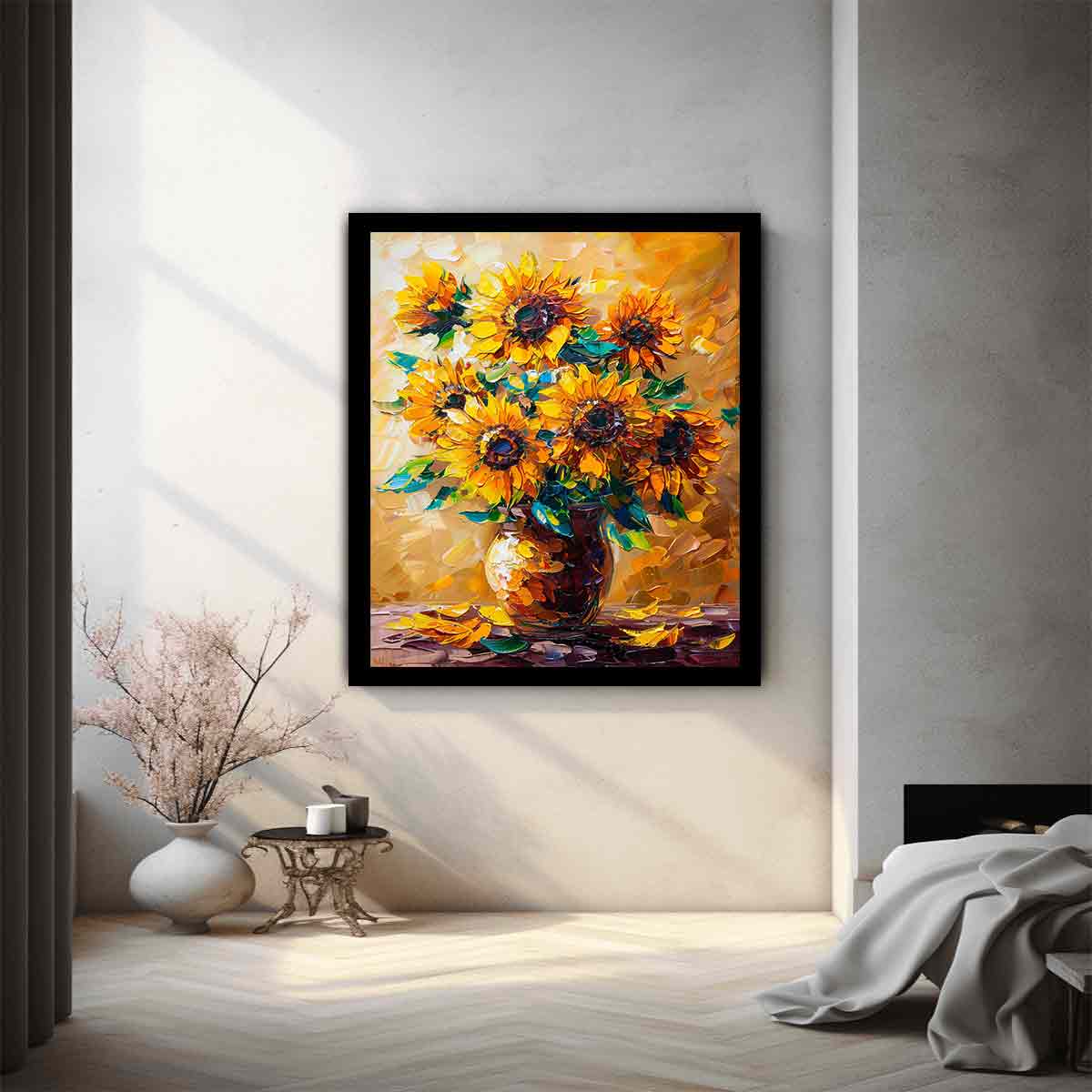 Vase Of Sunflowers Painting
