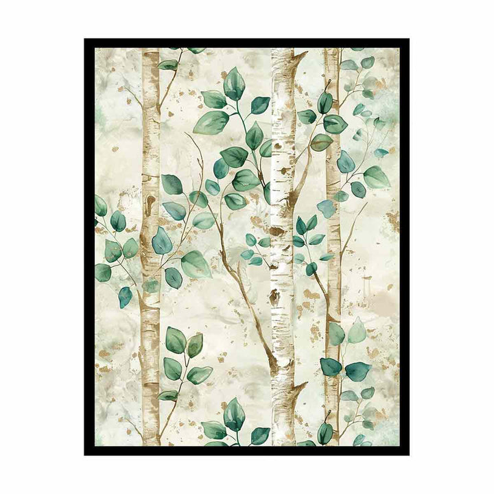 Birchtree Watercolor Painting   Canvas Print