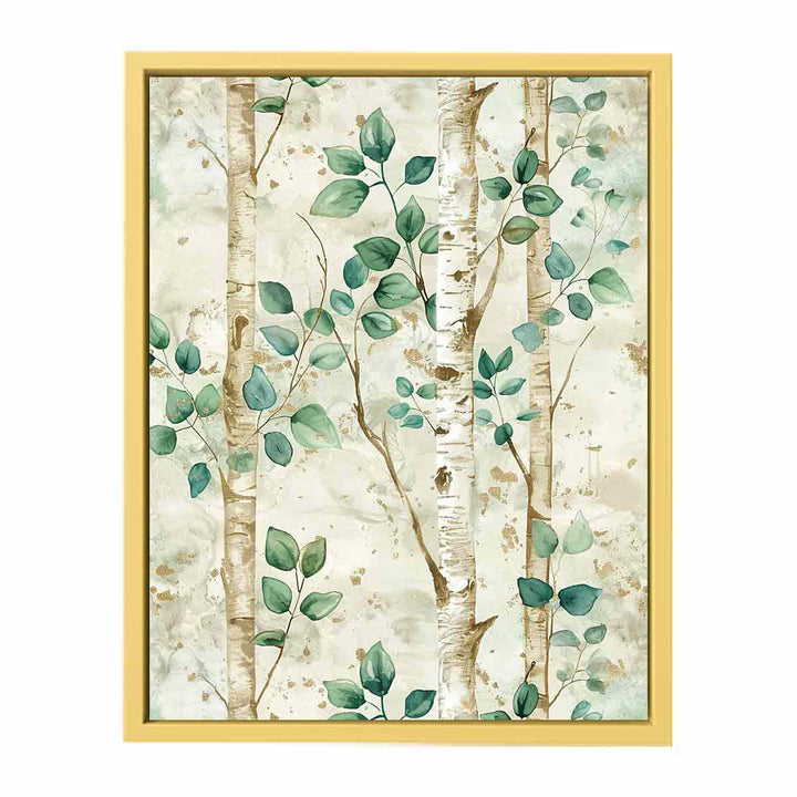 Birchtree Watercolor Painting   Streched canvas