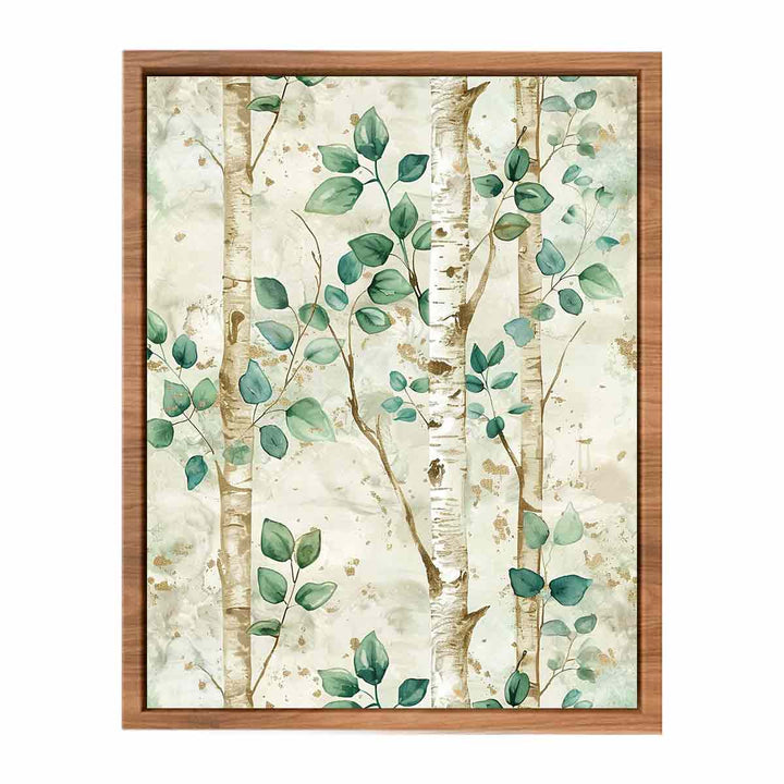 Birchtree Watercolor Painting  Poster