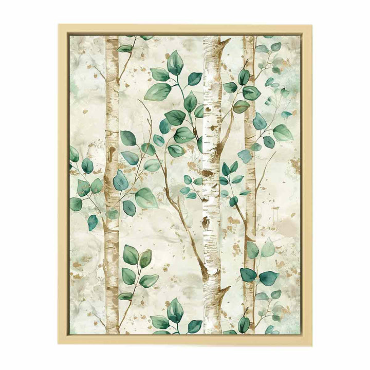 Birchtree Watercolor Painting   Art Print