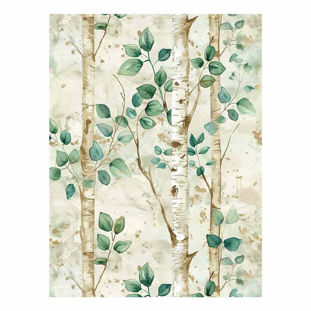 Birchtree Watercolor Painting
