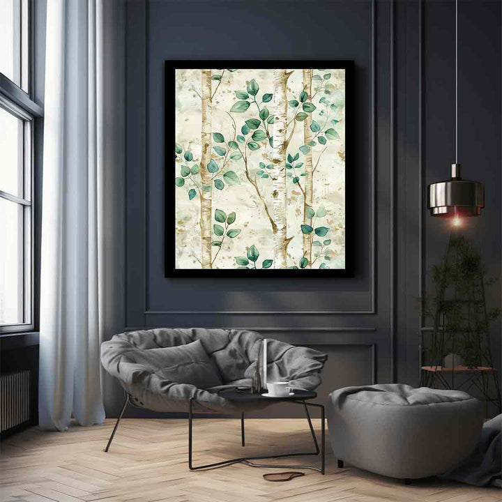 Birchtree Watercolor Painting