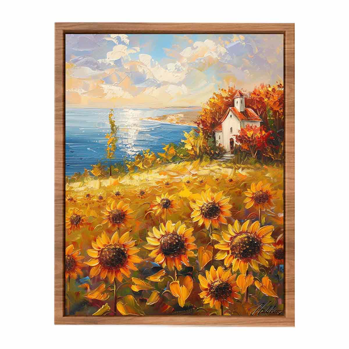Sunflower Field House Poster