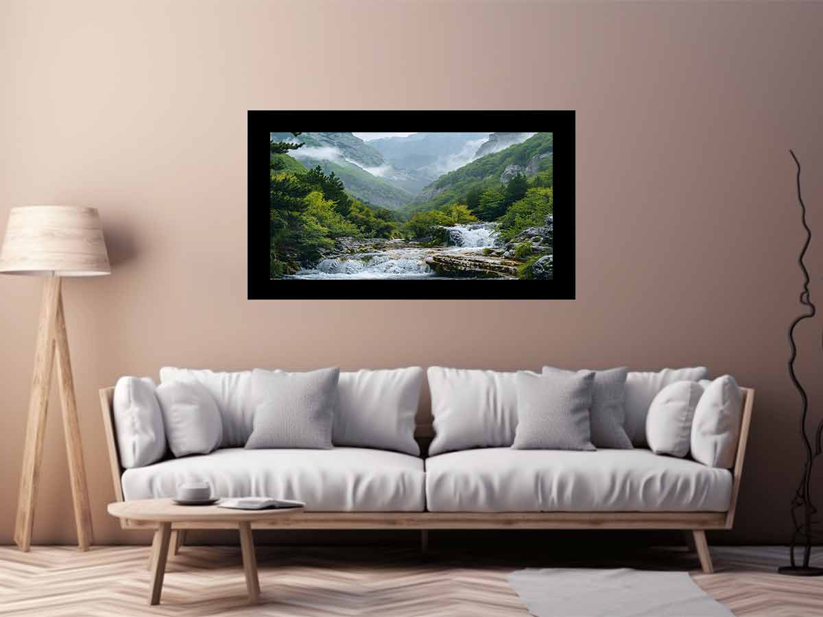 Valley Waterfall Painting