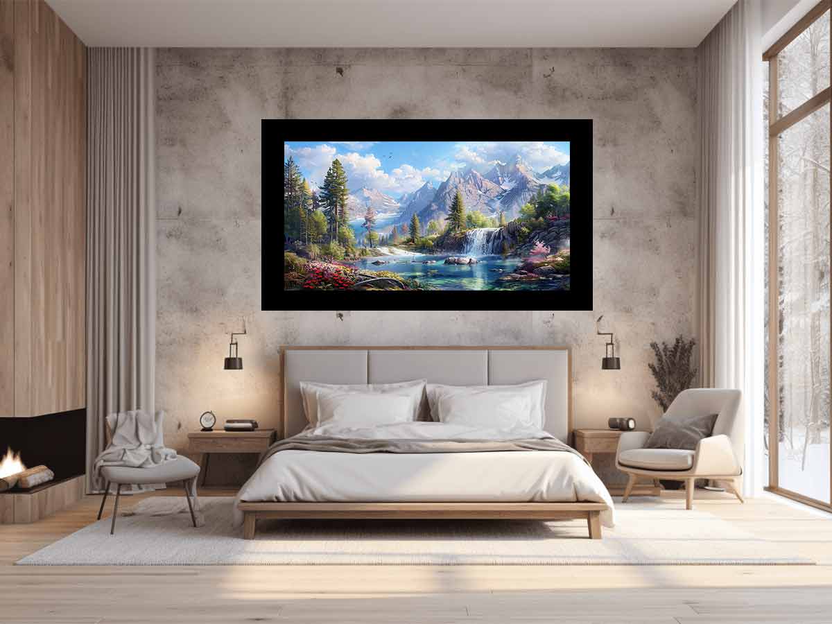 Mountain Waterfall Painting