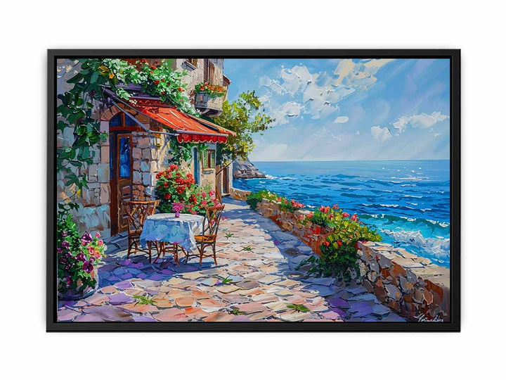 Italian beach cafe  Canvas Print