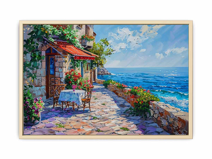 Italian beach cafe  Art Print