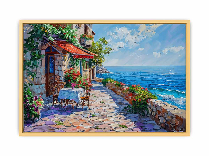 Italian beach cafe  Streched canvas