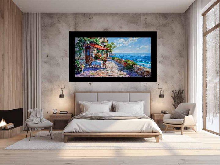 Italian beach cafe Painting