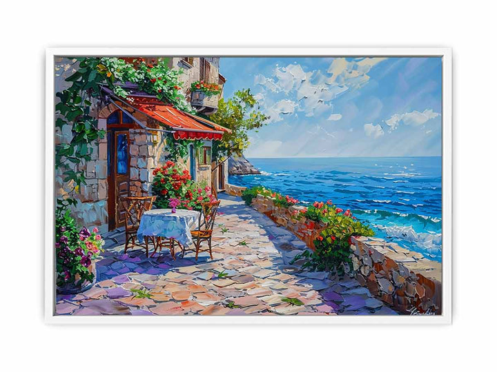 Italian beach cafe Framed Print