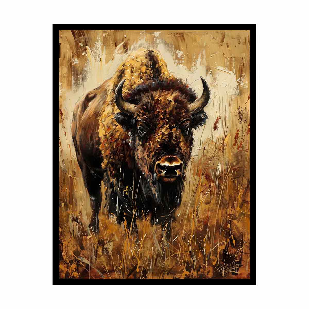 Bison Painting  Canvas Print