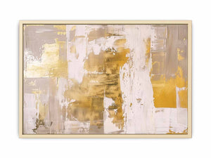 White Gold Abstract Art  Art Print