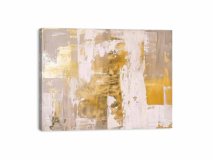 White Gold Abstract Art Painting