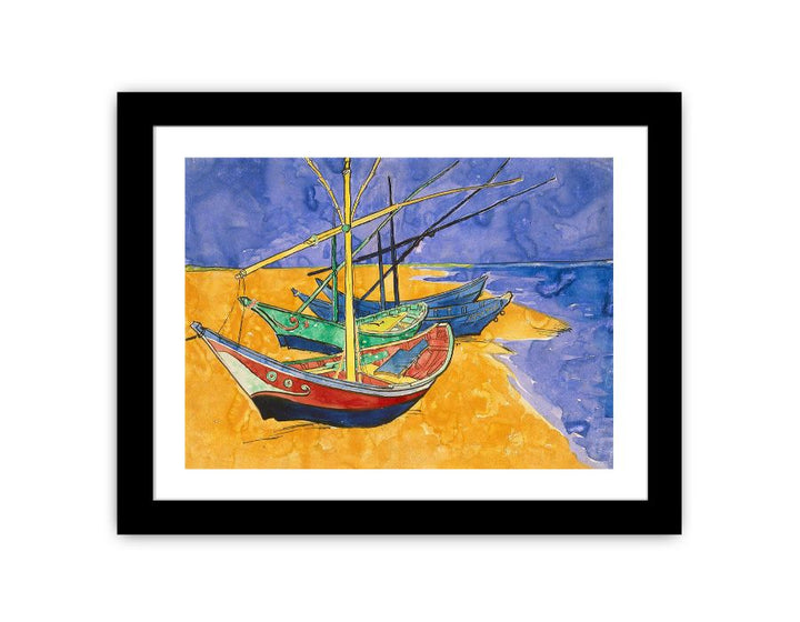 Fishing Boats By Van Gogh Framed Print Framed Print