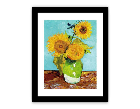 Sunflowers on Green By Van Gogh Framed Print