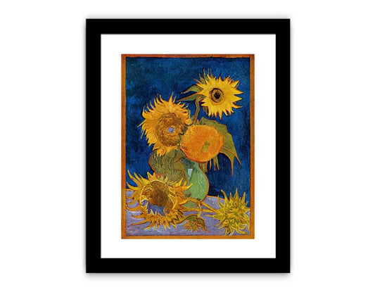 Sunflowers On Blue By Van Gogh Framed Print