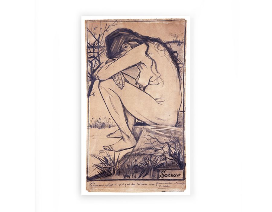 Sorrow Nude Painting by Van Gogh Framed Print