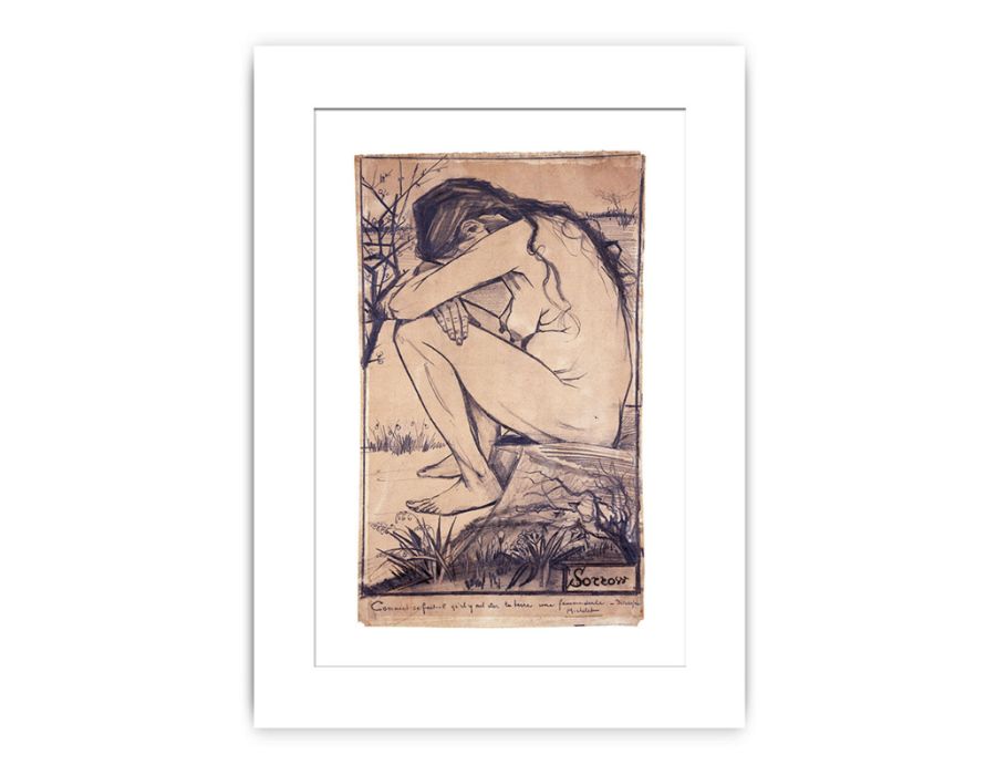 Sorrow Nude Painting by Van Gogh Framed Print