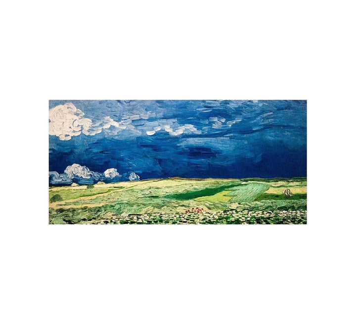 Wheat Field under Clouded Sky Canvas Print