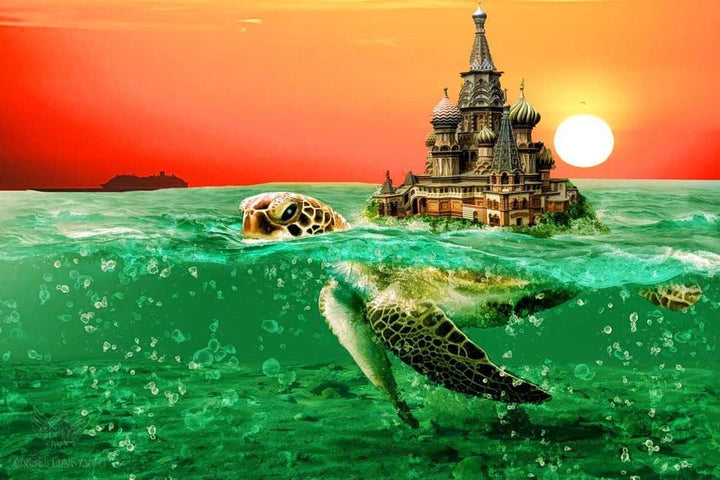 Tortoise Sea Painting 