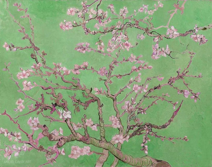 Van Gogh almond blossom Green  Painting 