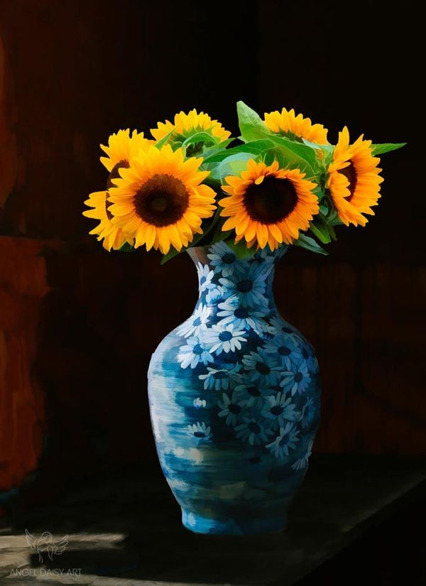 Sunflower Vase Painting 