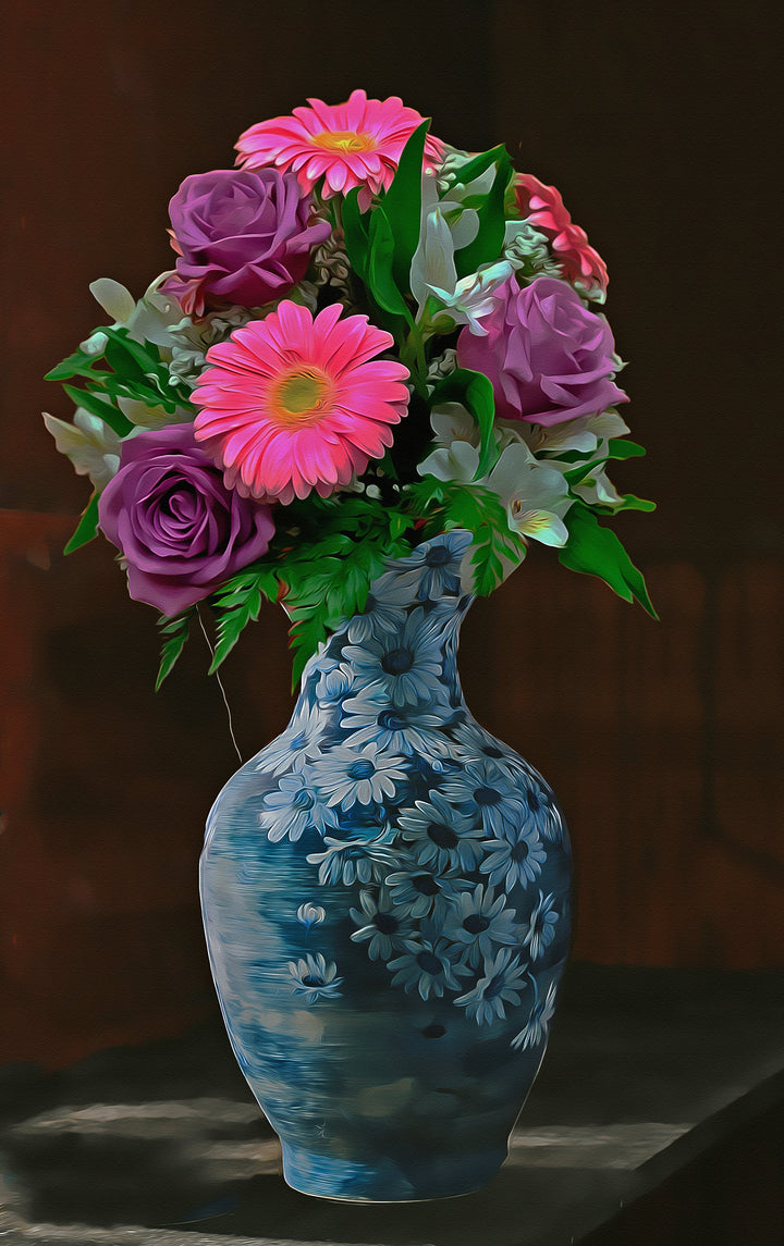 Flower Vase Art Painting 