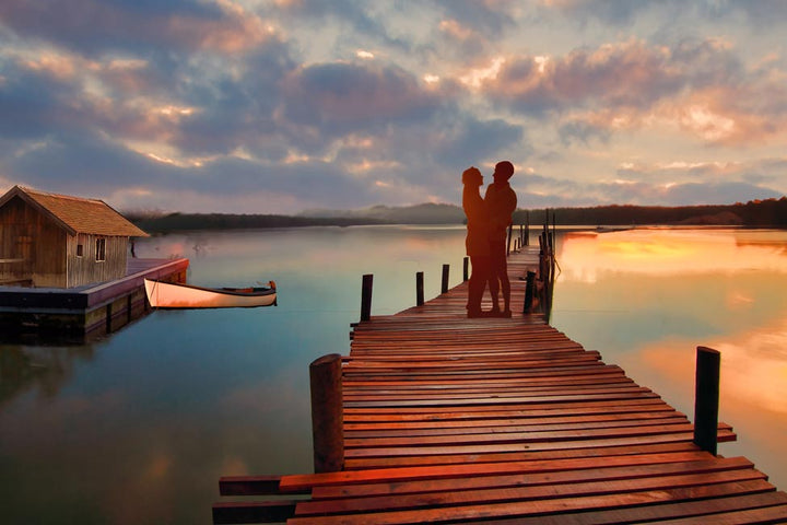 Couple  Love on Jetty Painting