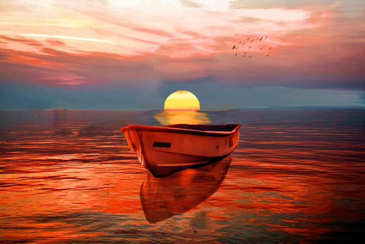 Sailing Ship Sunrise Painting 