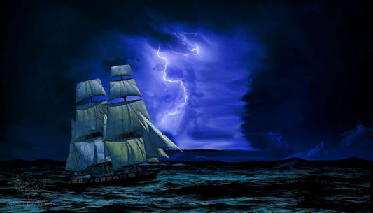 Sailing Ship Lightning Painting 