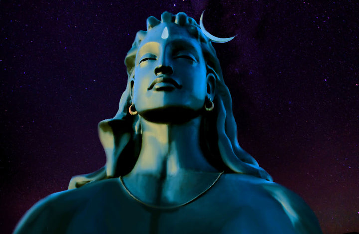 Blue Adiyogi Shiva Painting