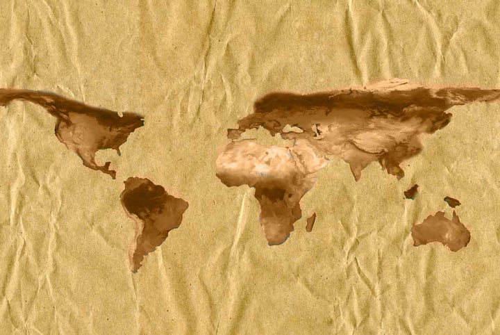 Brown Worldmap Painting